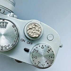 Hand Hammered Brass Camera Shutter Button, Digital Camera Accessory Silver