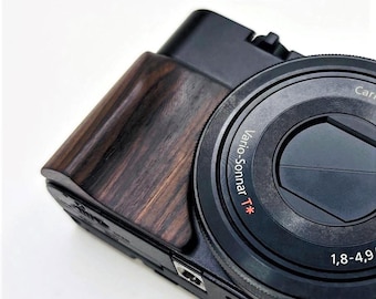 Black Wood Camera Grip for Sony RX100 I-VIII: 8g Hand-Polished Ebony Camera Handle