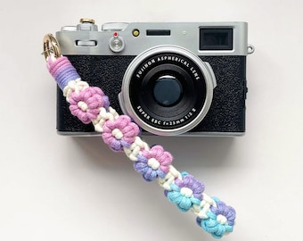 Floral Camera Wrist Strap, Stylish Cotton Rope Flower Strap, Quick Release