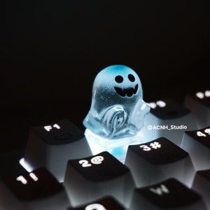 Halloween ghost keycap, Artisan kawaii keycaps, Cute custom keycap, Transparent keycaps for Cherry MX Keyboards
