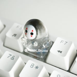 No-face artisan keycap, kawaii anime keycaps, custom keycap, Halloween gift, Transparent keycaps for Mechanical Keyboard Cap