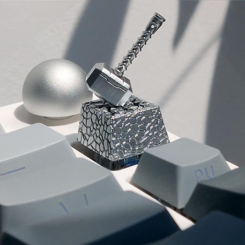 Thor Hammer Artisan Keycap: Magnetic Gamer Keyboard Cap image 1