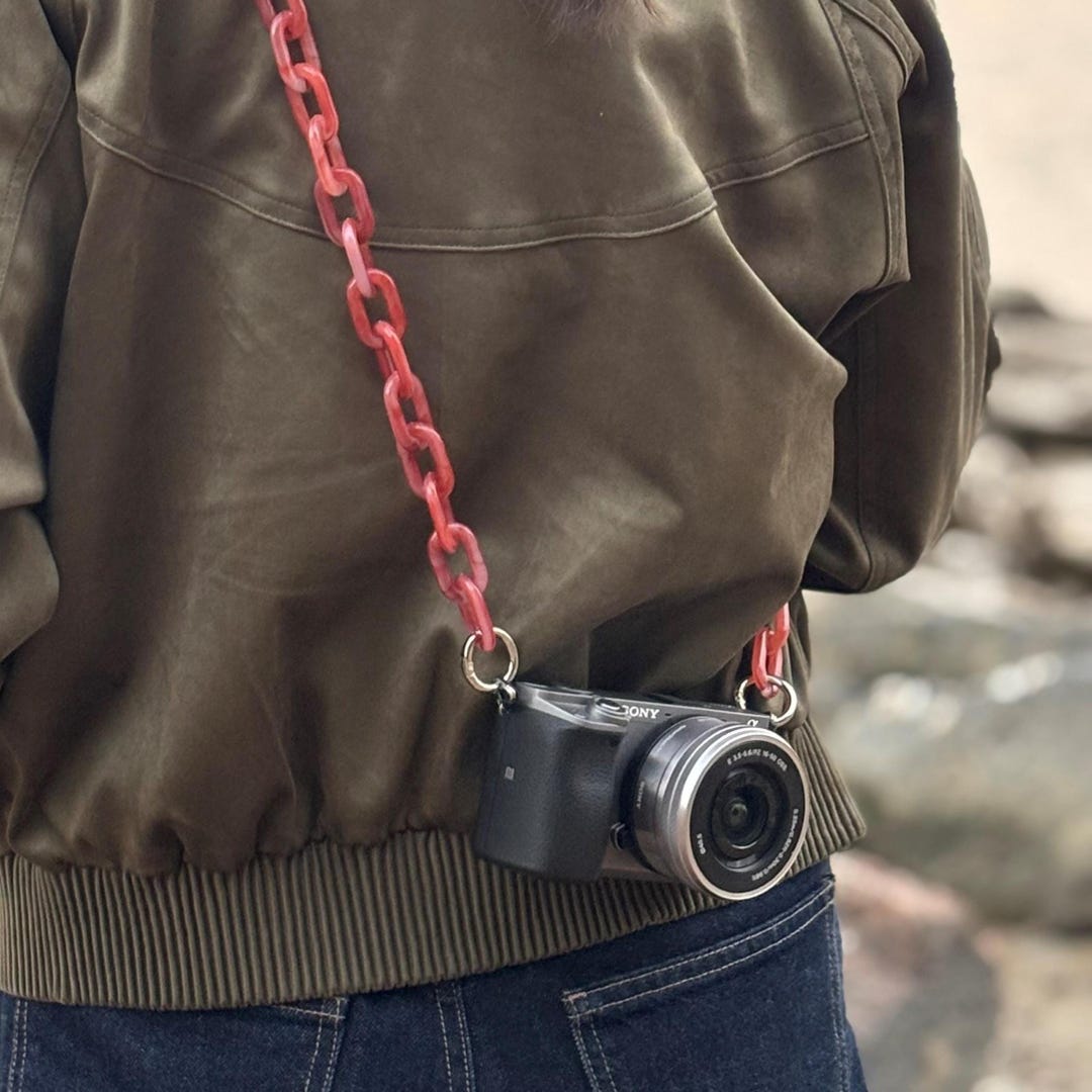 Red Acrylic Camera Strap Chain: Lightweight Photographer Gift, Handbag ...