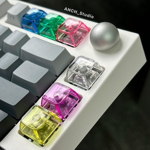 Custom High Clear Blank 1U XDA Keycap, Color transparent keycap, Rainbow keycap, pink keycap, orange keycap, mechanical keycaps custom