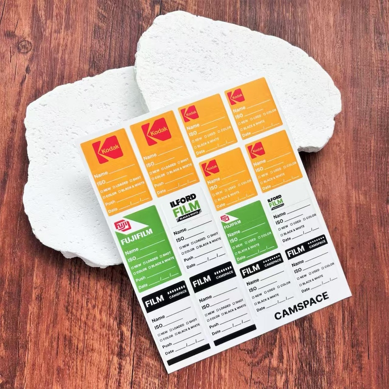Camera Guide Labels Film Roll Labels for 35mm/120 Cameras, Reusable ISO, Shot Tracking ...