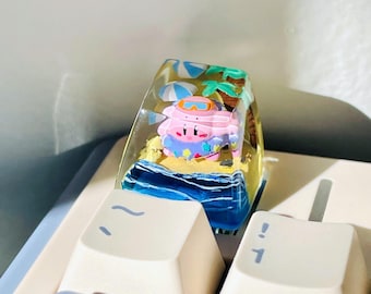 Hawaii Kirby Keycap: Kirby's Dream Land, Custom SA Profile Mechanical Keyboard Cap