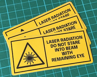 WARNING! Stickers - Laser Warning - Do Not Stare Into Beam With Remaining Eye