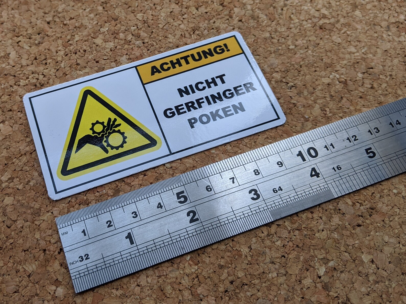 WARNING Stickers Achtung Nicht Gerfinger Poken Crush - Etsy Australia