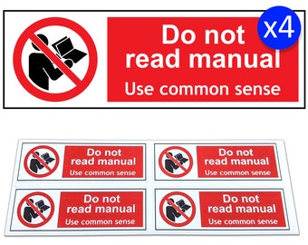 WARNING! Stickers - Do not read manual