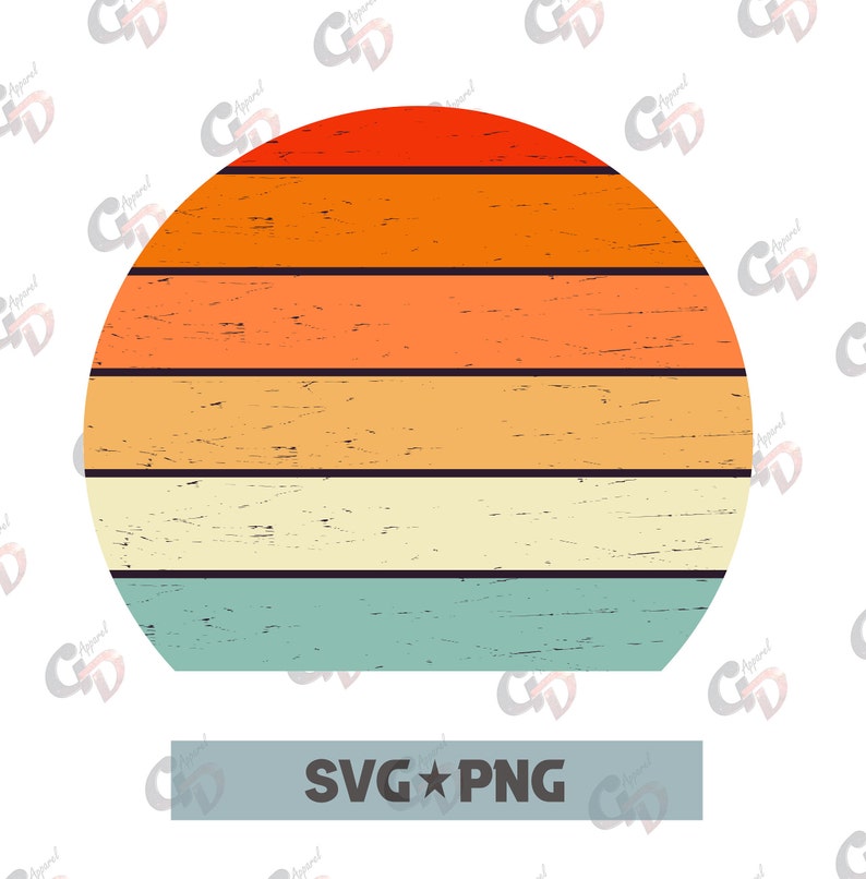 Download Distressed Retro Sunset svg png Retro Svg Summer Svg Sunset | Etsy