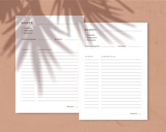 Printable Recipe Book Modern Minimalist