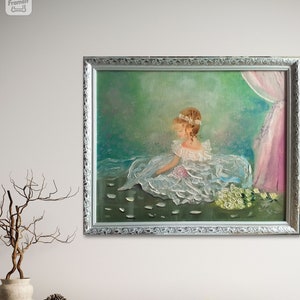 Pintura pintada su balerina, Bailarina, emoldurada, óleo sobre papelão, decoração para casa, original, única, presentes de arte, decoração de parede.