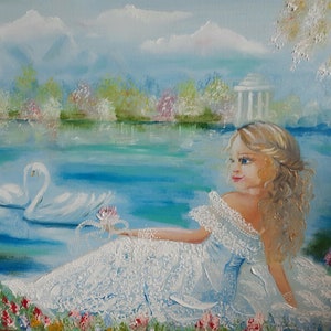 Cuadro pintado, noche romántica de vacaciones, estado de ánimo romántico, óleo sobre lienzo sobre cartón, decoración del hogar, imagen, regalos, original, individual.