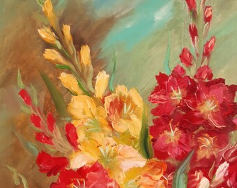絵画 油絵　グラジョウラス 楽天市場】特価油絵 モネの名作「グラジオラス」 MA436 : 絵画