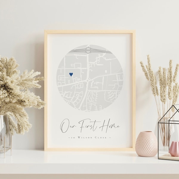 New Home Gift, Personalised Housewarming Gift, New Home Map Print Gift, New Home Gifts, Moving Home Gift, Gift for Home, First Home Gift