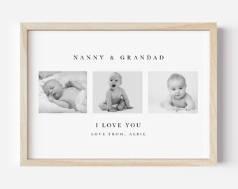 Personalized Grandparent Photo Collage Print | Custom Family Gift (A4/A5, Unframed)