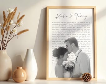 Personalised Lyrics Print | First Dance Lyrics, Wedding Song Print, Vows, Couples Song, wedding gift, paper anniversary gift, couple gift