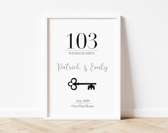 New Home Gift, Our First Home Print, Housewarming Gift, Home Prints, Personalised House Print, Door Number Print, Gift for New Home