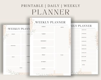Editable Daily Planner PDF | Printable Minimalist To-do List | Digital ...