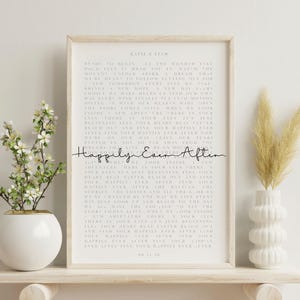 Personalised Lyrics Print | First Dance Lyrics, Wedding Song Print, Vows, Couples Song, wedding gift, paper anniversary gift, couple gift
