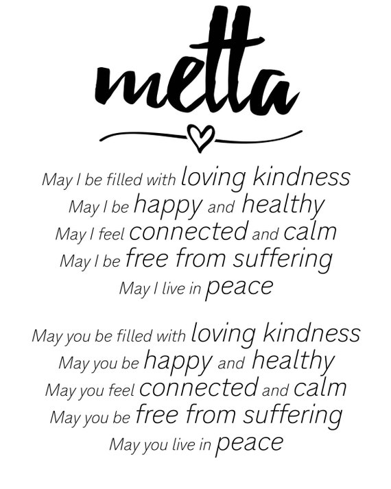 Metta Prayer Art Loving Kindness Art Yoga Studio Decor Etsy