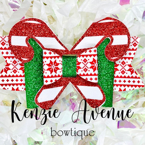 Candy Cane Hair Bow - Etsy