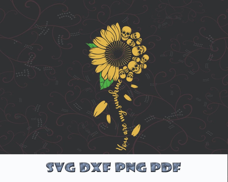 Sunflower Skull Svg - Etsy