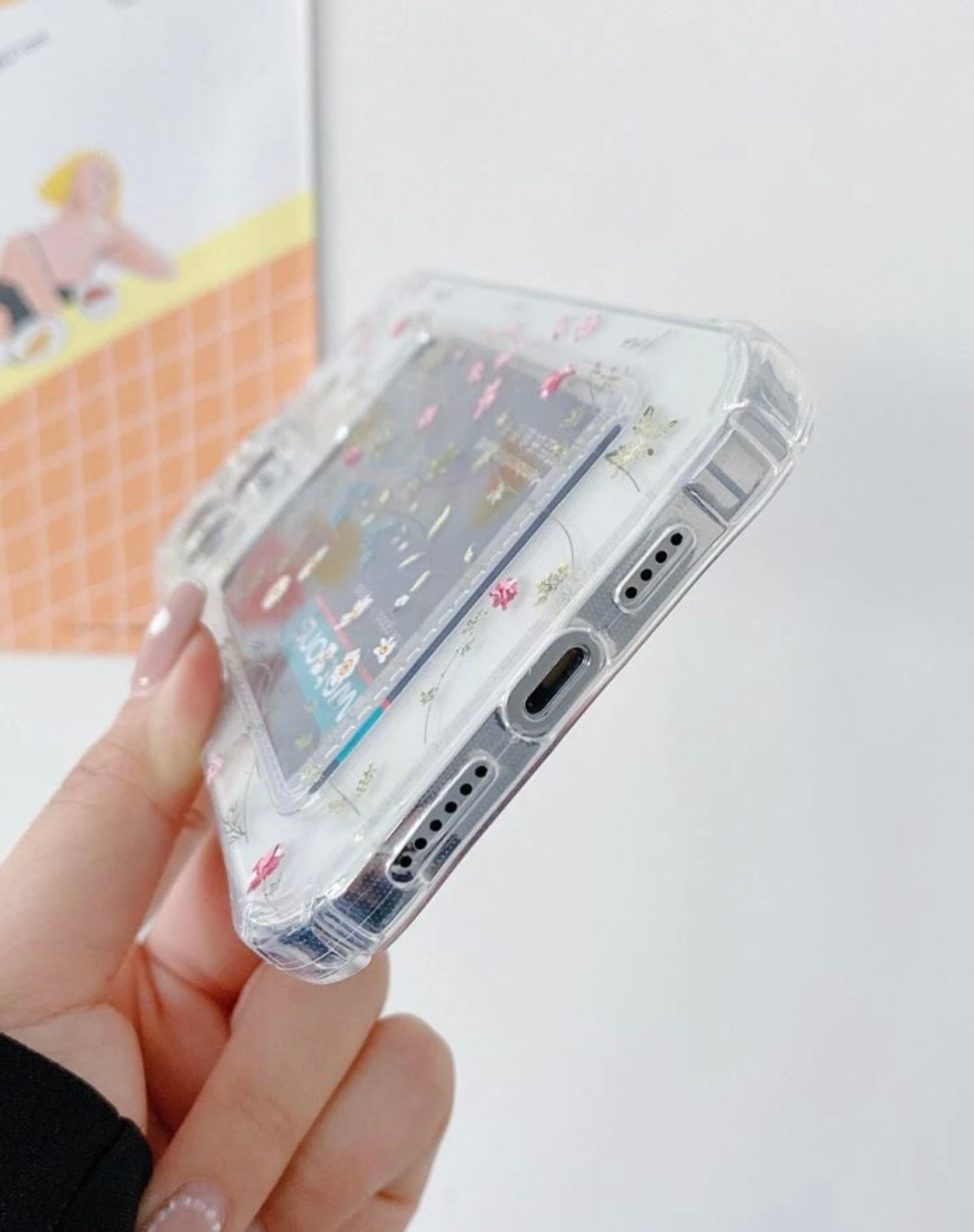 Floral Clear Card Slot Phone Case Iphone 11 12 13 Pro Max XR X - Etsy UK