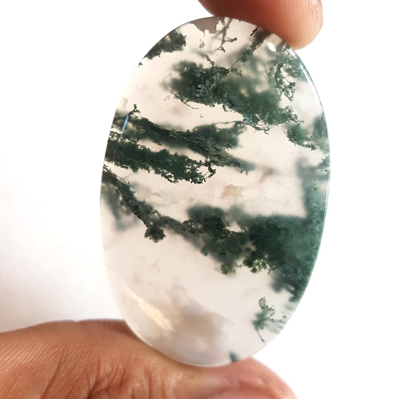 Green Moss Agate Caboochon Desighner Natural Moss Agate 61 Cts Oval Shape Loose Gemstone 70 /% Sale on Sanagemsword SA 476