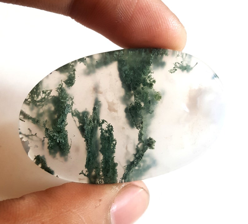 Green Moss Agate Caboochon Desighner Natural Moss Agate 61 Cts Oval Shape Loose Gemstone 70 /% Sale on Sanagemsword SA 476
