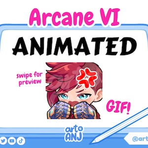 Emote animata Arcane VI PUNCH per lo streaming su Twitch e Discord / Emote di League of Legends