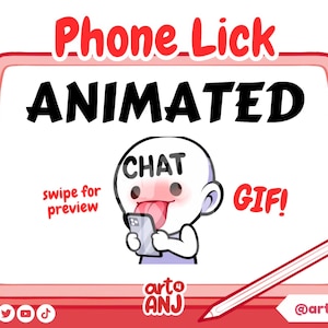 PHONE LICK Animated Emote for Twitch Streaming and Discord | CHAT Emote