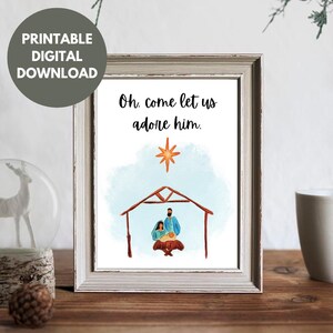 Digital Download Art, Printable Wall Art, Nativity Scene Printable, Christmas Wall Art, Holiday Home Decor, Home Decor, Christian Wall Art