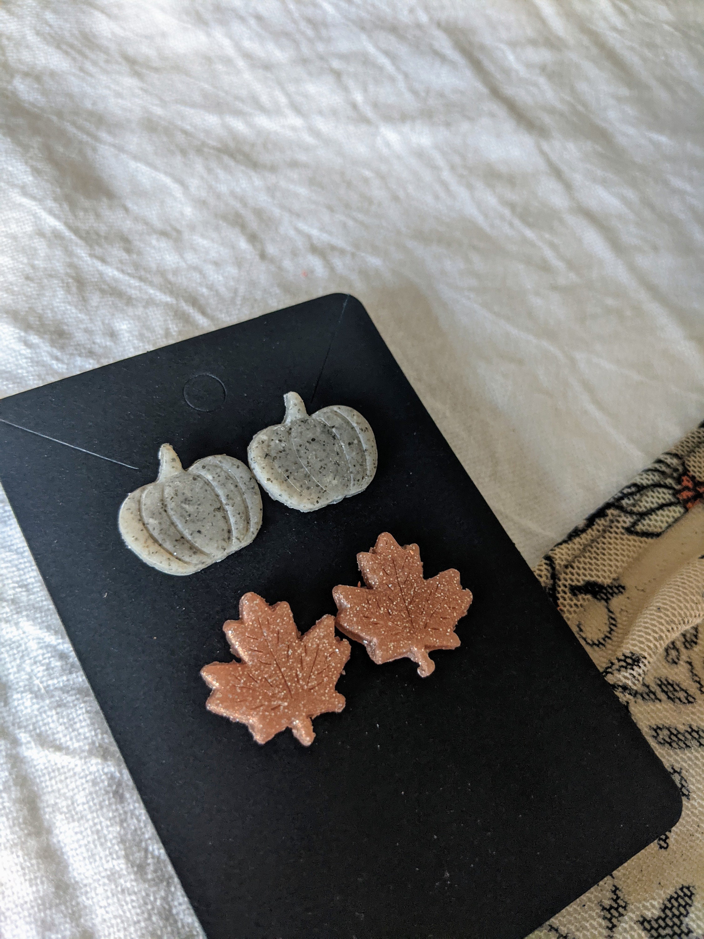 Fall Polymer Clay Stud Earrings Set Cute Fall Stud Earrings Etsy