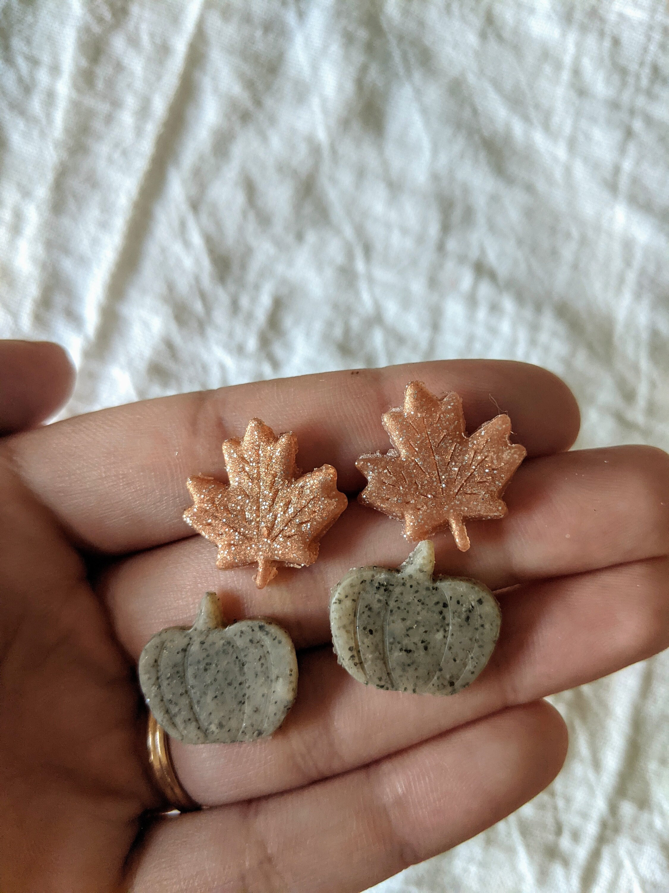 Fall Polymer Clay Stud Earrings Set Cute Fall Stud Earrings Etsy