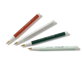 Drehgriffel, Twist Ballpoint Pen Made From Precision-milled Aluminium and Brass - Natural Colours