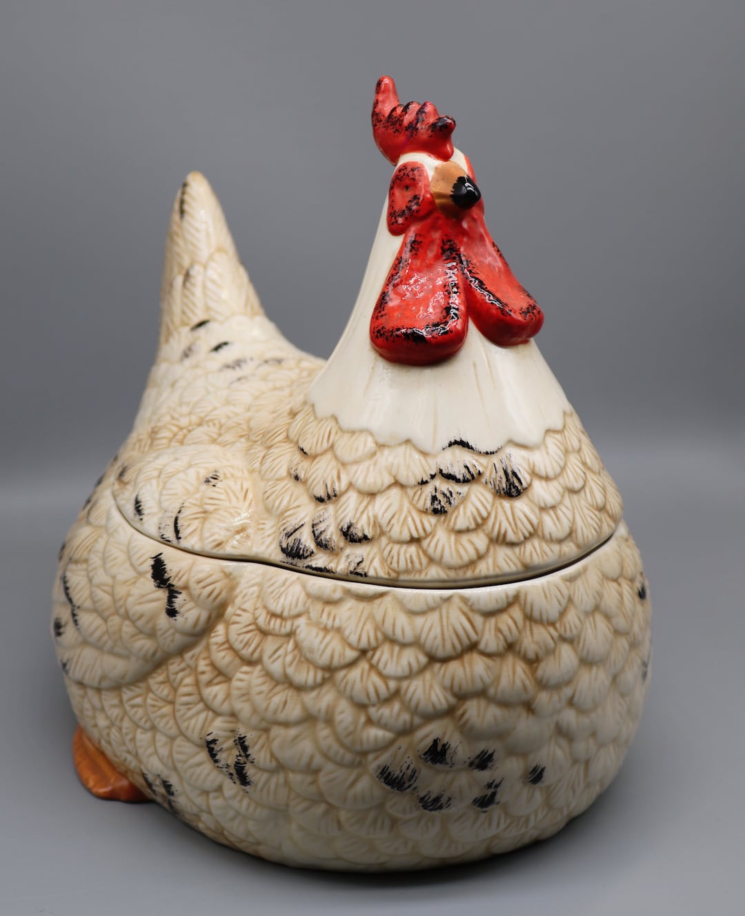 Large Ceramic Hen Egg Holder Country Style Etsy