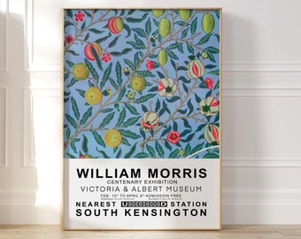 William Morris print, Vintage Fruit poster, Citrus Wall Art, William Morris Poster, Exhibition Art Poster, Giclee Fine Art, Botanical Art