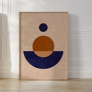 Minimalistischer abstrakter Kunstdruck, Mid Century moderne Kunst, abstrakte Formen Poster, Wandkunst-Dekor, zeitgenössische Wanddekoration, Wohnzimmer-Wandkunst