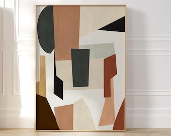 Abstract Shapes Art Print | Retro Exhibition Art | Modern Abstract Art Decor | Wall Art Decor | Mid Century Modern Fine Art | Vintage Art