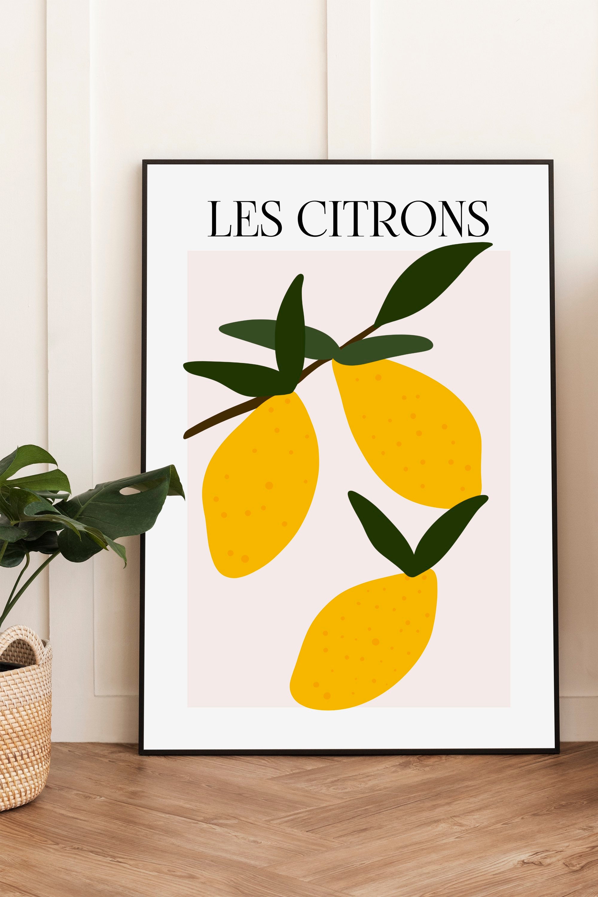 Les Citrons Art Print, Fruit Illustration Art Print, Kitchen Wall Decor ...