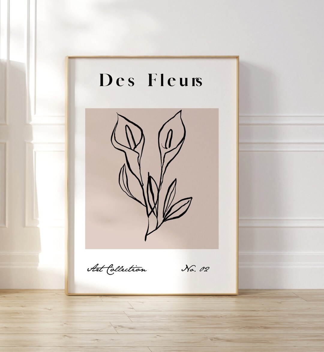 Abstract Botanical Wall Art, Minimalist Line Art Print, Bohemian Inking ...