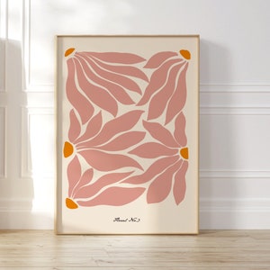 Abstract Botanical Wall Art, Pastel Floral Art Print, Flowers Illustration, Flores No.3 Art, Mid Century Modern Art, Scandinavian Designs