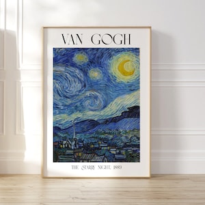 Van Gogh Art Print | The Starry Night Remastered Print | Home Wall Art Decor | Wall Art Print | Living Room Decor | Bedroom Wall Art