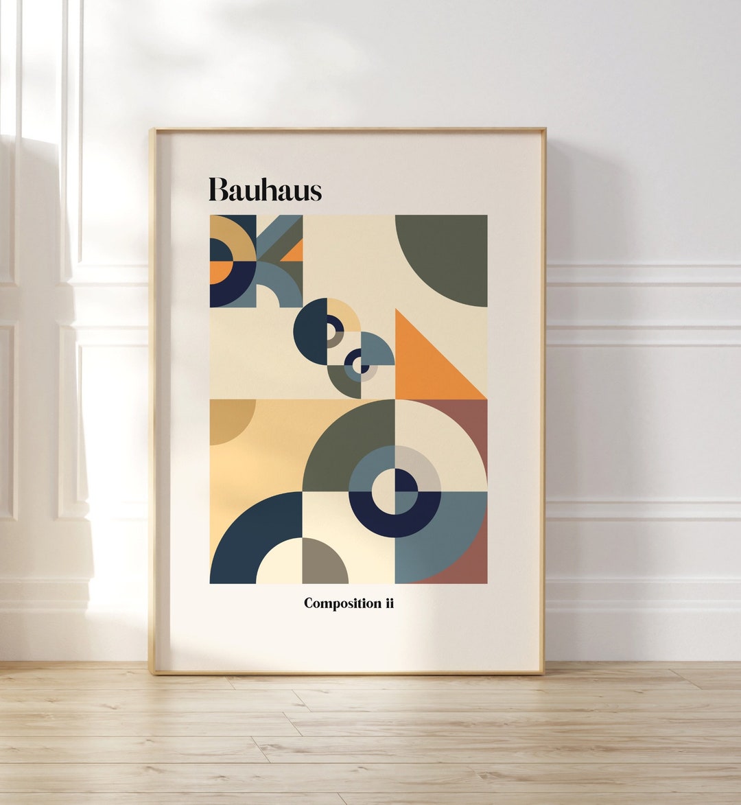 Bauhaus Art Print, Abstract Geometry Wall Art, Mid Century Modern Art ...