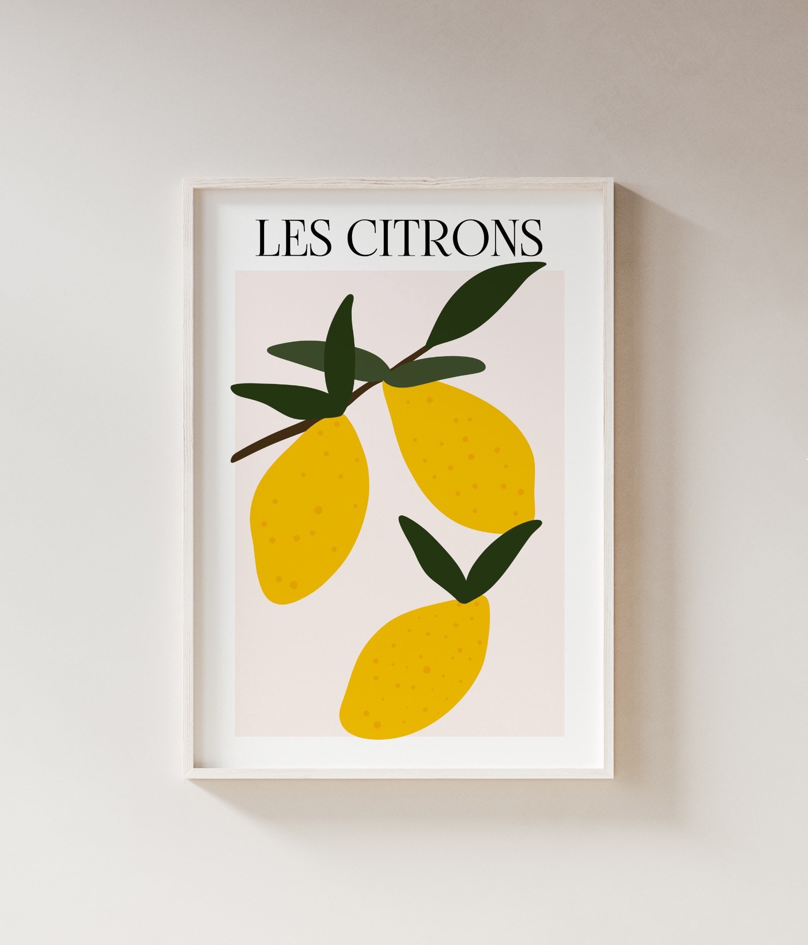Les Citrons Art Print, Fruit Illustration Art Print, Kitchen Wall Decor ...