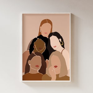 Diverse Women Print | Different Skin Tones Art | Female Empowerment Print | Woman Empowerment Poster | Diversity Women Illustrations