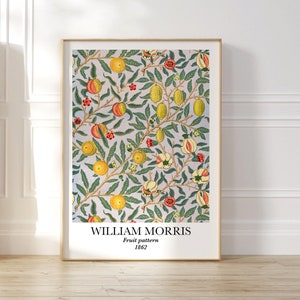 Vintage Wall Art, William Morris Poster, William Morris Exhibition Poster, Morris Fruit Pattern Print, Art Nouveau Print, Home Wall Decor