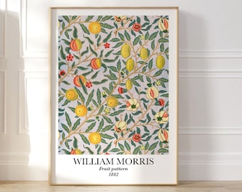 Vintage Wall Art, William Morris Poster, William Morris Exhibition Poster, Morris Fruit Pattern Print, Art Nouveau Print, Home Wall Decor