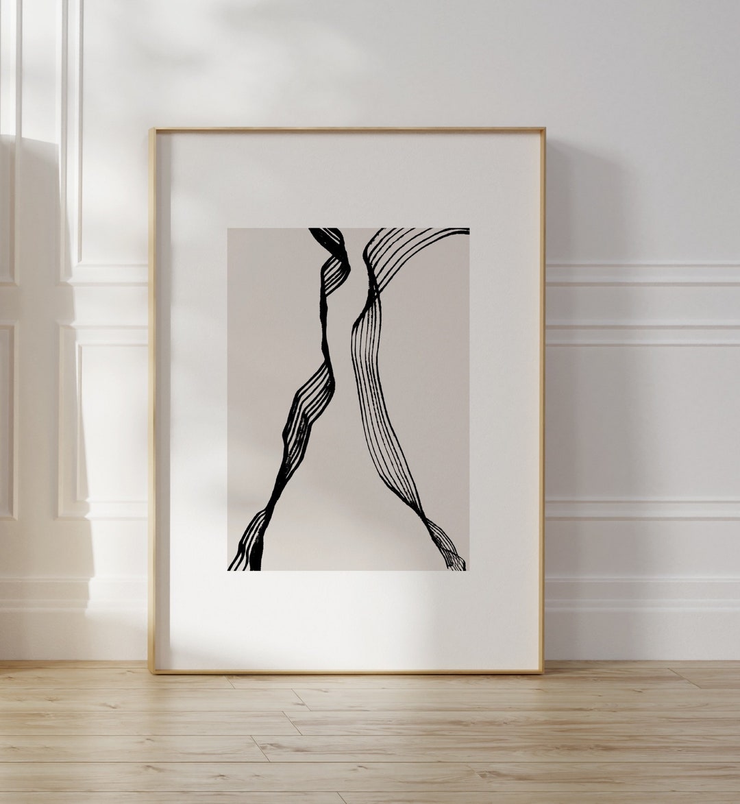 Minimalist Abstract Line Art, Modern Abstract Art Print, Contemporary ...